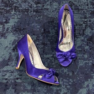 Gianni Bini Purple Bow Peep-Toe Heels